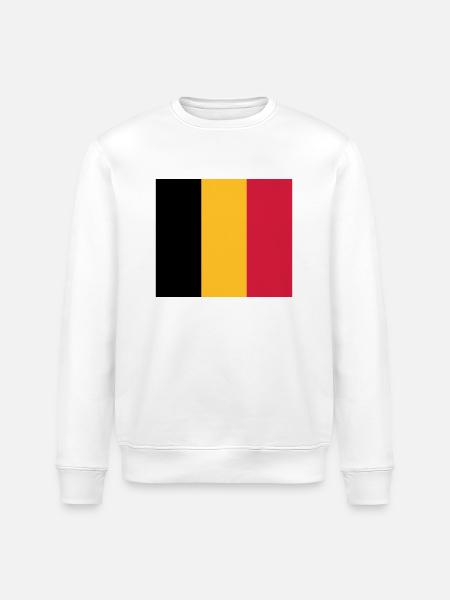 National Flag of Belgium - Stanley/Stella ROLLER Unisex Organic Sweatshirt - white