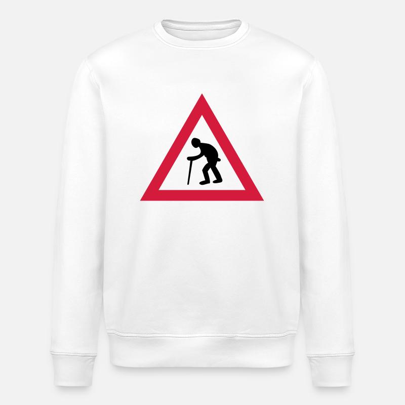 Caution old man! - Stanley/Stella ROLLER Unisex Organic Sweatshirt - white