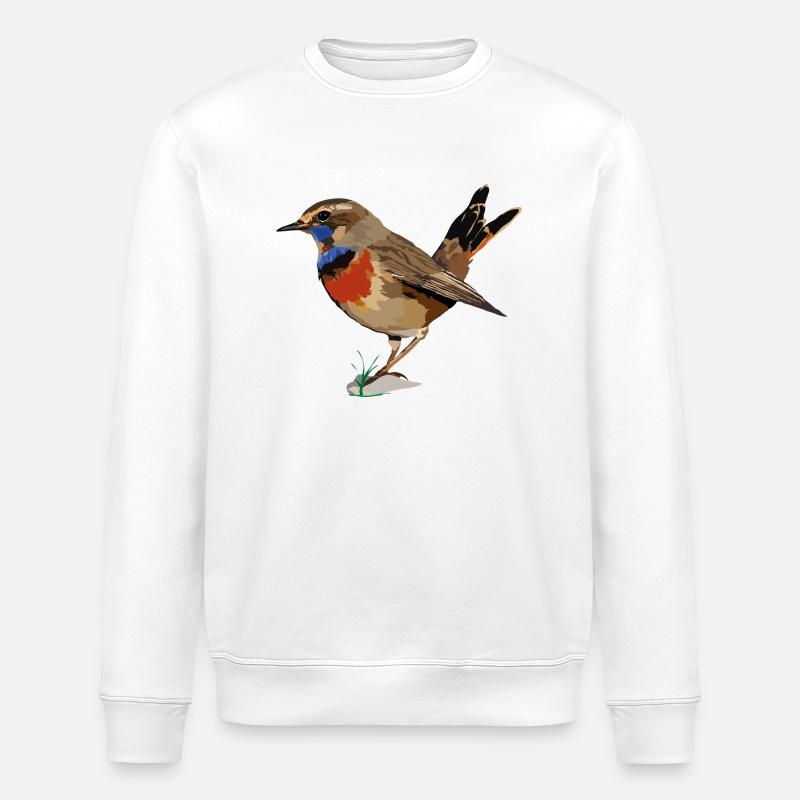 Blaukehlchen_Luscinia svecica - Stanley/Stella Unisex Bio-Sweatshirt ROLLER - Weiß