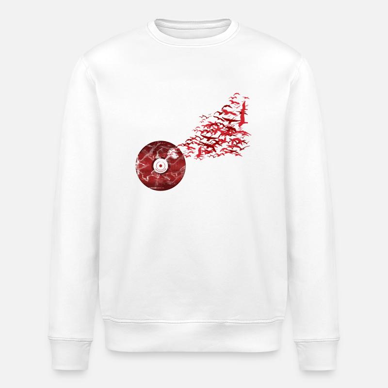 Oiseaux de vinyle - Sweat bio ROLLER Stanley/Stella Unisexe - blanc