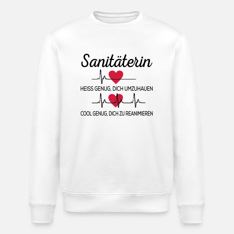 ambulancière - Sweat bio ROLLER Stanley/Stella Unisexe - blanc
