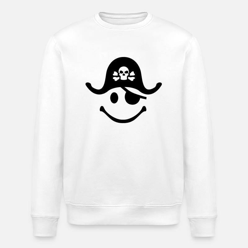 Smiley Pirate - Stanley/Stella ROLLER Unisex Organic Sweatshirt - white