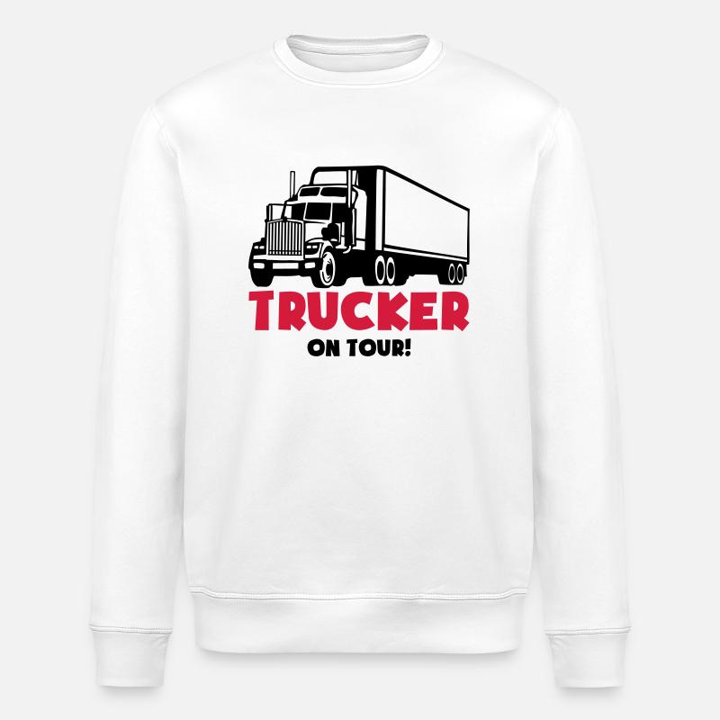 trucker_on_tour_fv2 - Sweat bio ROLLER Stanley/Stella Unisexe - blanc