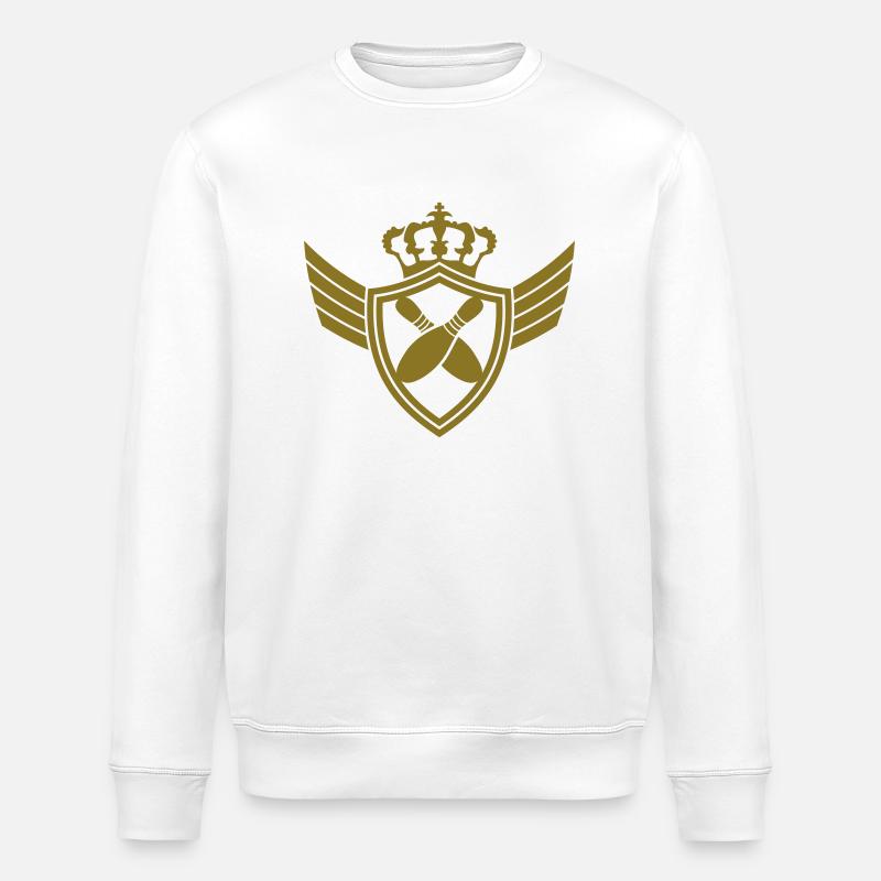 Bowling Pins Blazon Logo Design - Sweat bio ROLLER Stanley/Stella Unisexe - blanc