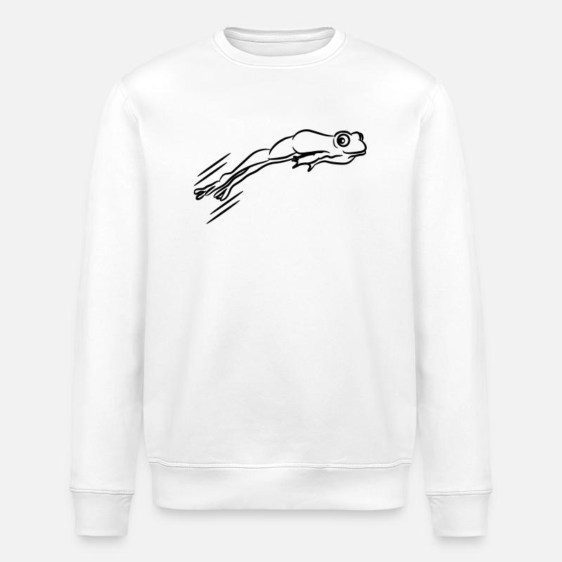 Frog jump - Stanley/Stella ROLLER Unisex Organic Sweatshirt - white