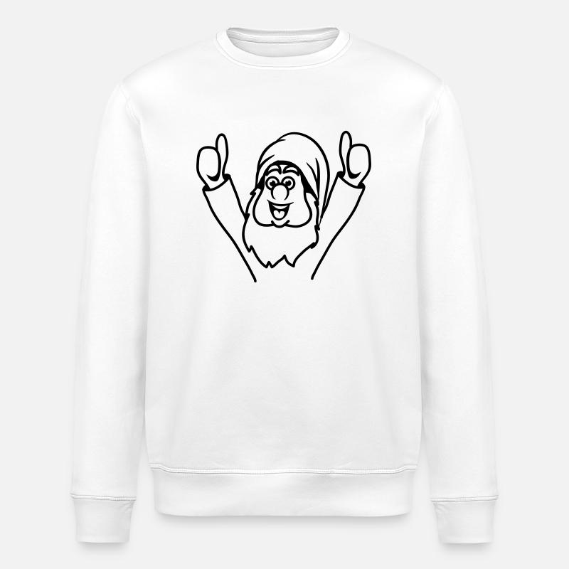 Dwarf thumbs up happy - Stanley/Stella ROLLER Unisex Organic Sweatshirt - white