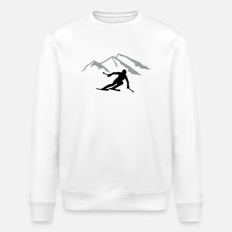 Skiing - Stanley/Stella ROLLER Unisex Organic Sweatshirt - white