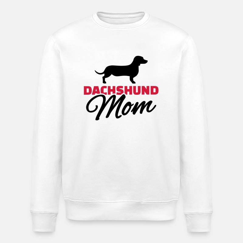 Dachshund Mom - Stanley/Stella ROLLER Unisex Organic Sweatshirt - white