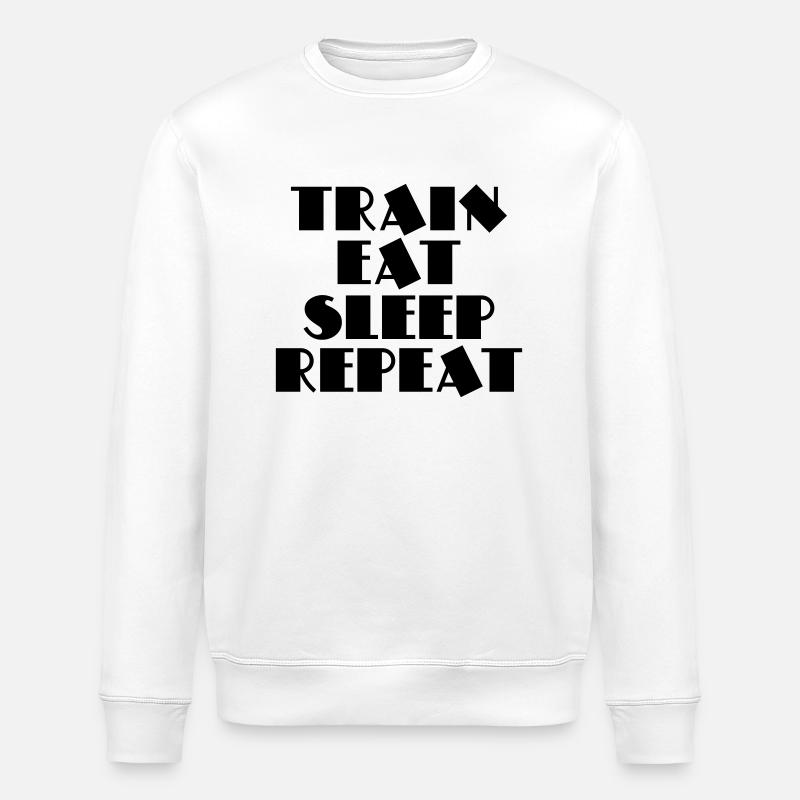 Train, eat, sleep, repeat - Stanley/Stella Unisex Bio-Sweatshirt ROLLER - Weiß