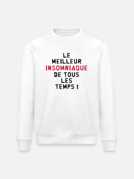 Insomniaque / Insomnie / Noctambule / Sommeil - Sweat bio ROLLER Stanley/Stella Unisexe - blanc