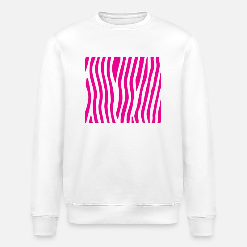 Pink zebra - Stanley/Stella ROLLER Unisex Organic Sweatshirt - white