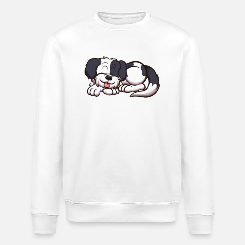 Shih Tzu endormi Chien - Sweat bio ROLLER Stanley/Stella Unisexe - blanc