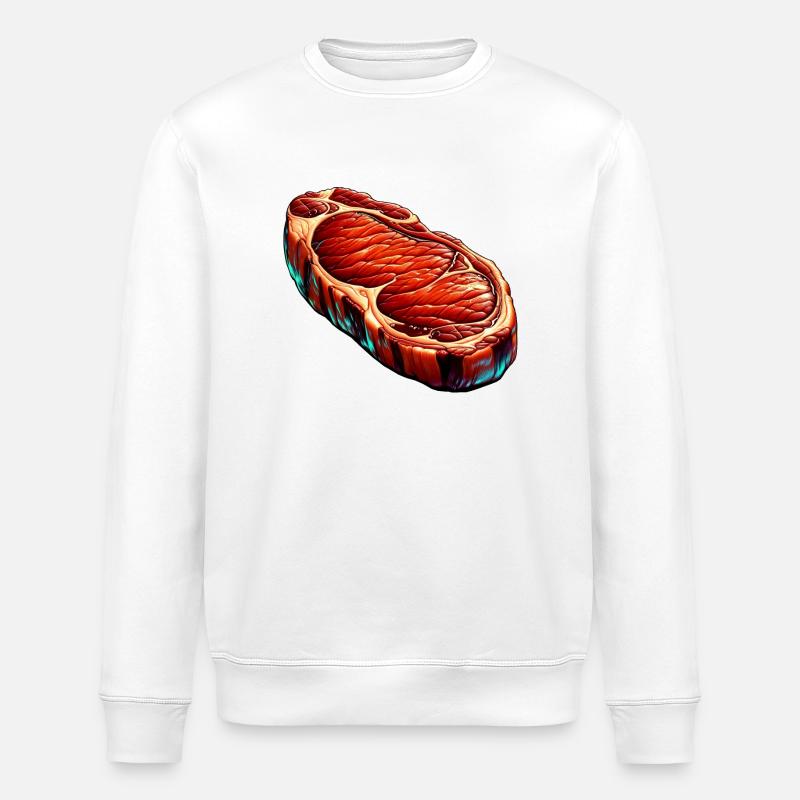 Fleisch | Grillen - Stanley/Stella Unisex Bio-Sweatshirt ROLLER - Weiß