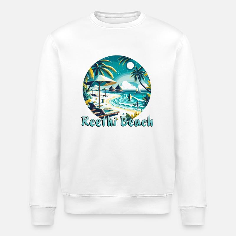 Reethi Beach Maldives Sunset - Stanley/Stella ROLLER Unisex Organic Sweatshirt - white