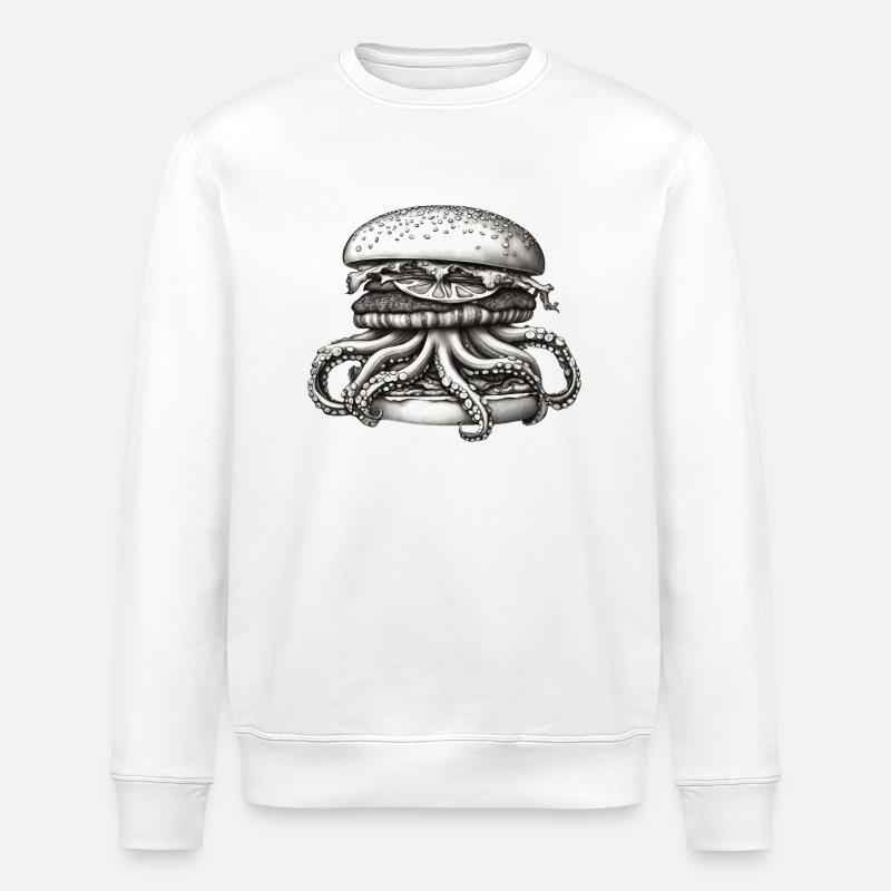 Polpo Burger (Oktopus) - Stanley/Stella Unisex Bio-Sweatshirt ROLLER - Weiß