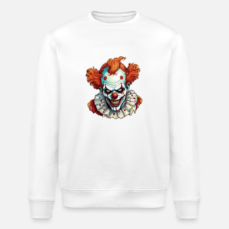 Zombie Clown Illustration - Stanley/Stella Unisex Bio-Sweatshirt ROLLER - Weiß