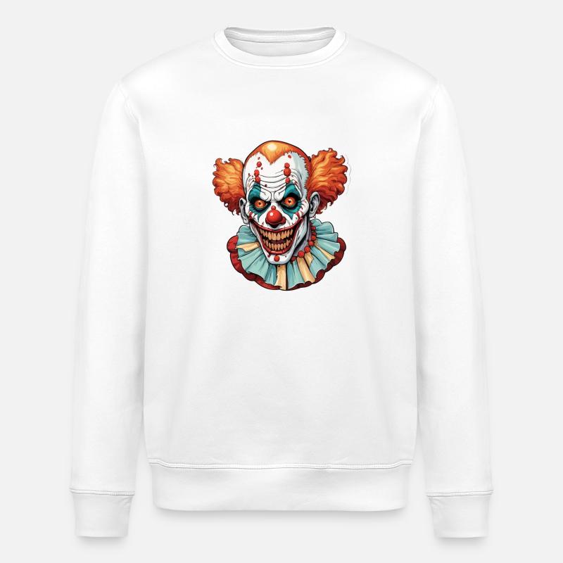 Zombie Clown Illustration - Stanley/Stella Unisex Bio-Sweatshirt ROLLER - Weiß