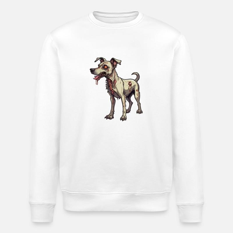 Illustration de chien zombie - Sweat bio ROLLER Stanley/Stella Unisexe - blanc