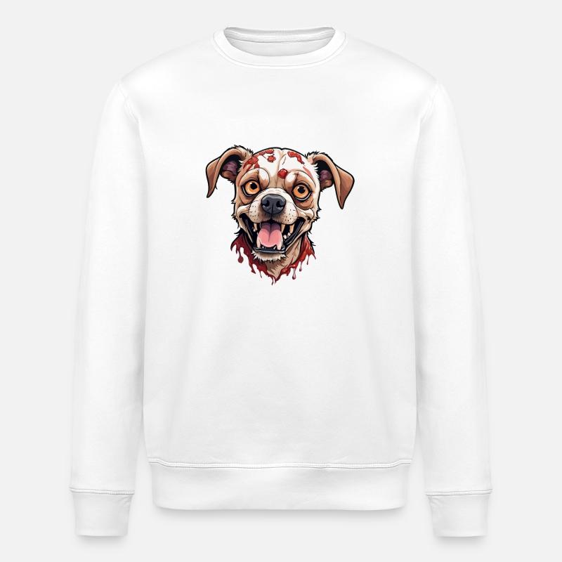 Illustration de chien zombie - Sweat bio ROLLER Stanley/Stella Unisexe - blanc
