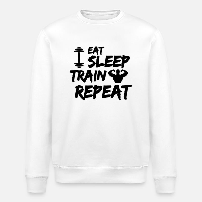 manger dormir train répéter - Sweat bio ROLLER Stanley/Stella Unisexe - blanc