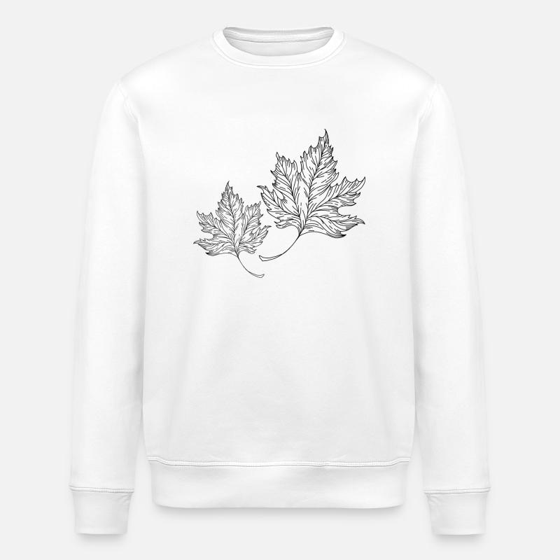 Feuilles - Sweat bio ROLLER Stanley/Stella Unisexe - blanc