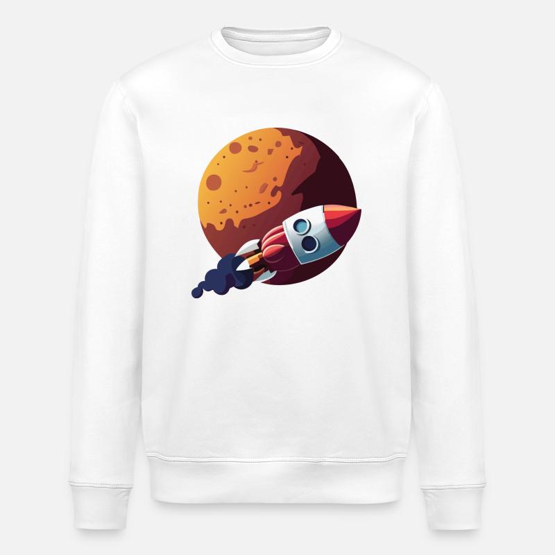 Mars Rocket - Stanley/Stella ROLLER Unisex Organic Sweatshirt - white