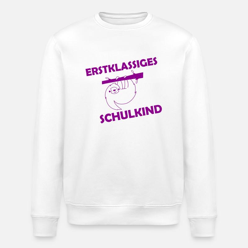 First Class School Kid 001 - Stanley/Stella ROLLER Unisex Organic Sweatshirt - white
