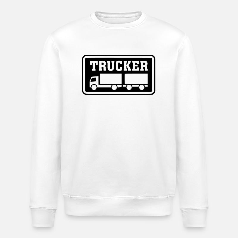 Shield Trucker Trailer Train Inverted - Stanley/Stella ROLLER Unisex Organic Sweatshirt - white