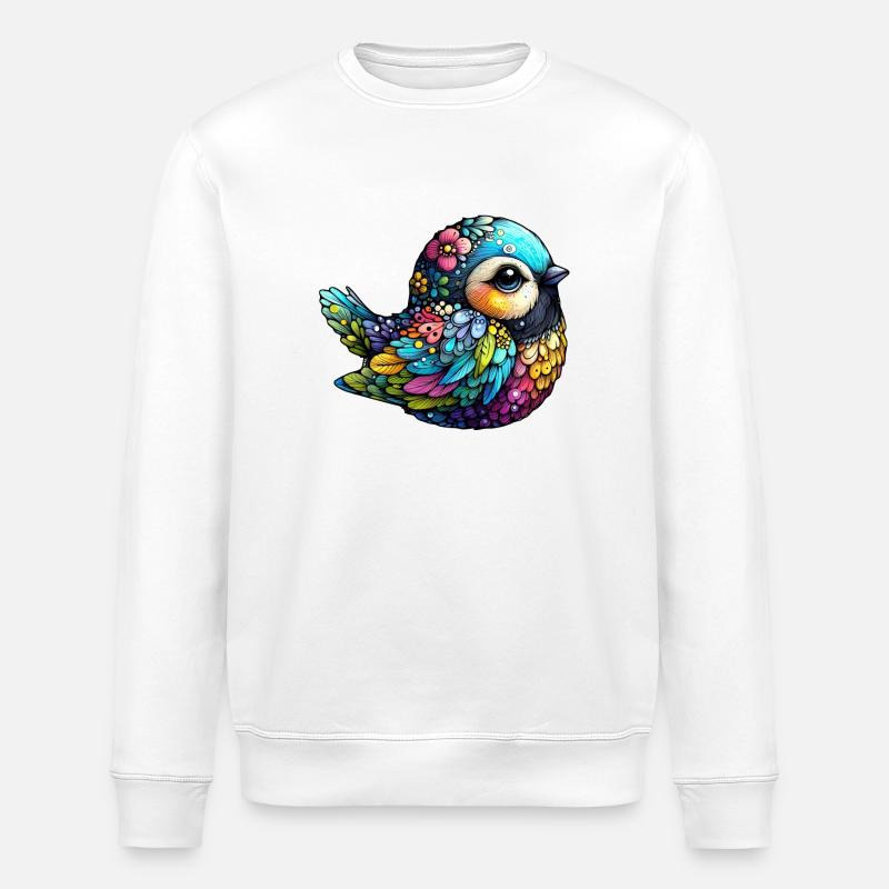Harmonie d’oiseau floral - Sweat bio ROLLER Stanley/Stella Unisexe - blanc