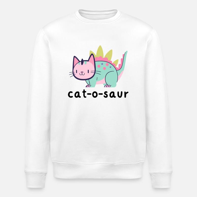 Chat-O-Saur - Sweat bio ROLLER Stanley/Stella Unisexe - blanc