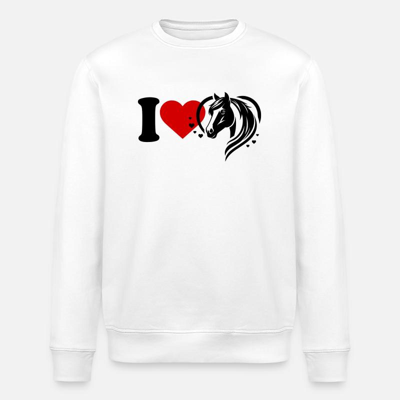 I love Pferde - Stanley/Stella Unisex Bio-Sweatshirt ROLLER - Weiß