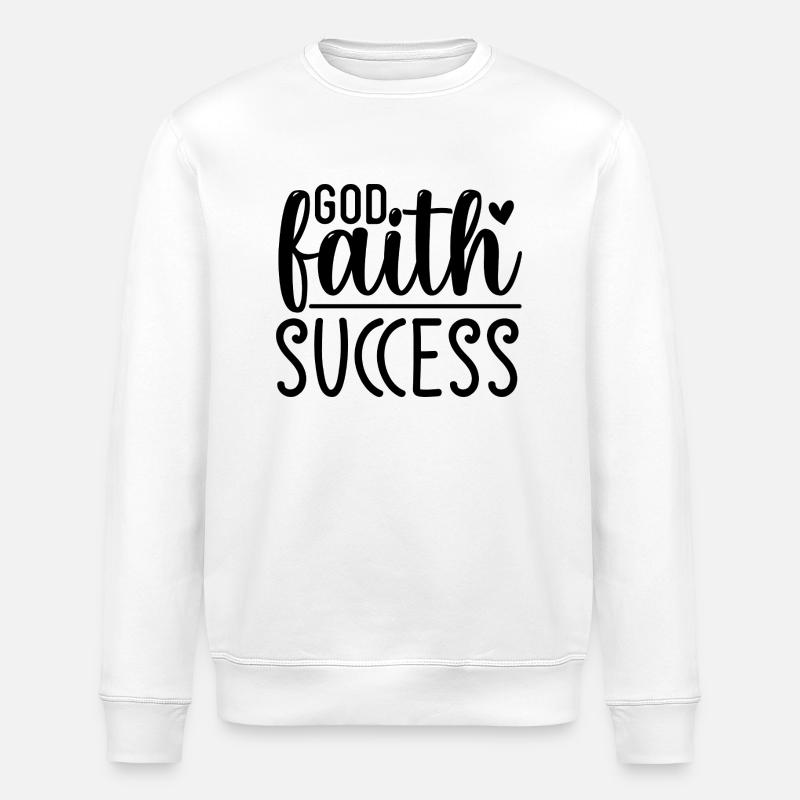 Gott, Glaube, Erfolg - Stanley/Stella Unisex Bio-Sweatshirt ROLLER - Weiß