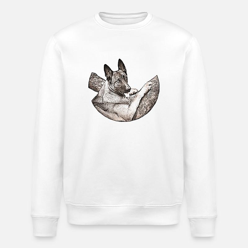 Malinois B1 - Stanley/Stella Unisex Bio-Sweatshirt ROLLER - Weiß