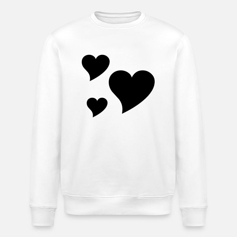 3 herz heart - Stanley/Stella Unisex Bio-Sweatshirt ROLLER - Weiß