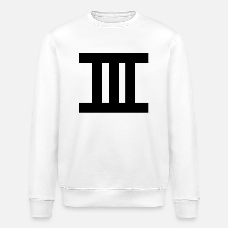 zahl_3_roemisch - Stanley/Stella Unisex Bio-Sweatshirt ROLLER - Weiß