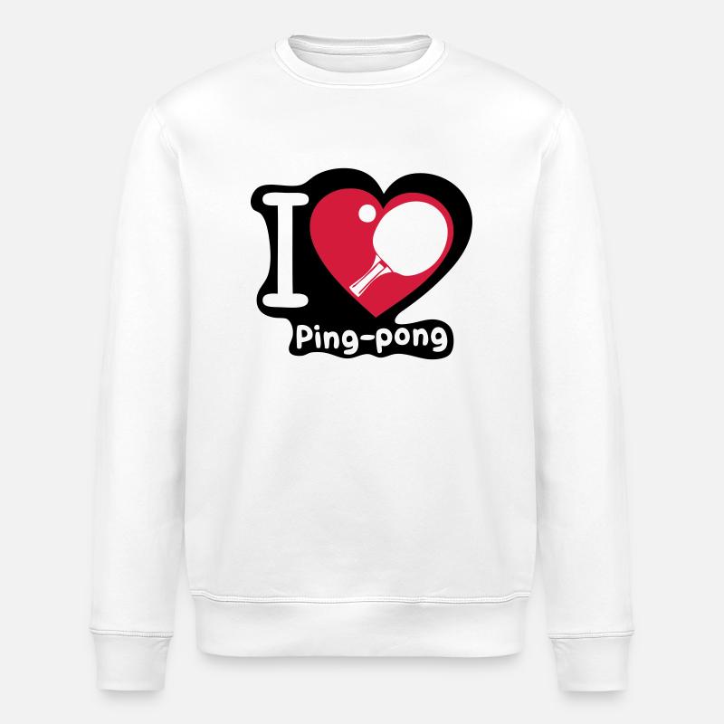 love coeur heart pingpong tennistable3 - Sweat bio ROLLER Stanley/Stella Unisexe - blanc