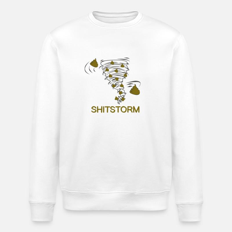 Shitstorm BD littéralement - Sweat bio ROLLER Stanley/Stella Unisexe - blanc
