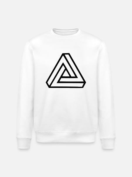 Triangle Visual Illusion - Stanley/Stella ROLLER Unisex Organic Sweatshirt - white
