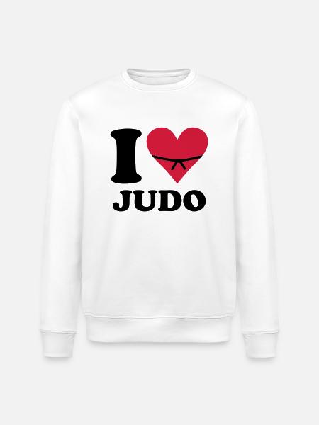 i love judo - Stanley/Stella ROLLER Unisex Organic Sweatshirt - white