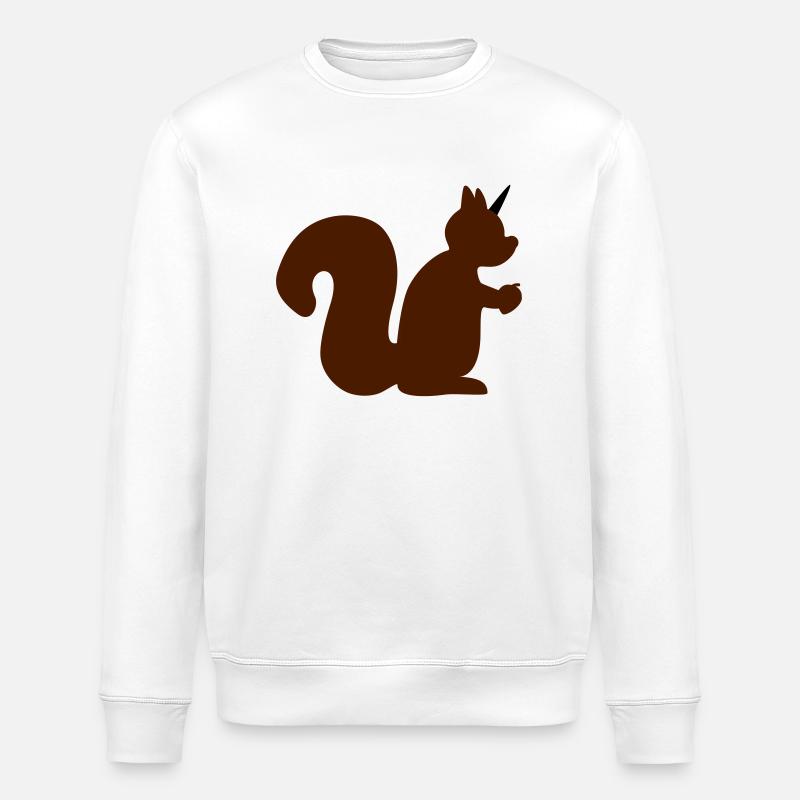 Einhorn Eichhörnchen - Stanley/Stella Unisex Bio-Sweatshirt ROLLER - Weiß