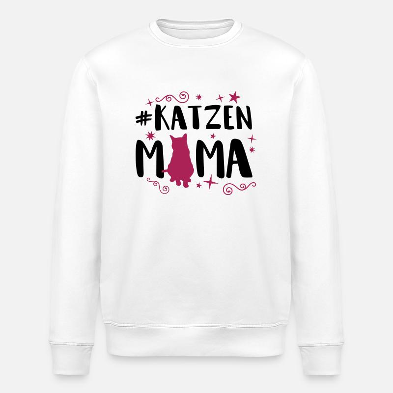 katzen mama - Stanley/Stella Unisex Bio-Sweatshirt ROLLER - Weiß