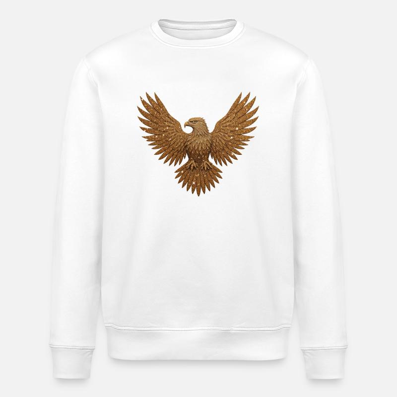 glitter eagle - Stanley/Stella ROLLER Unisex Organic Sweatshirt - white
