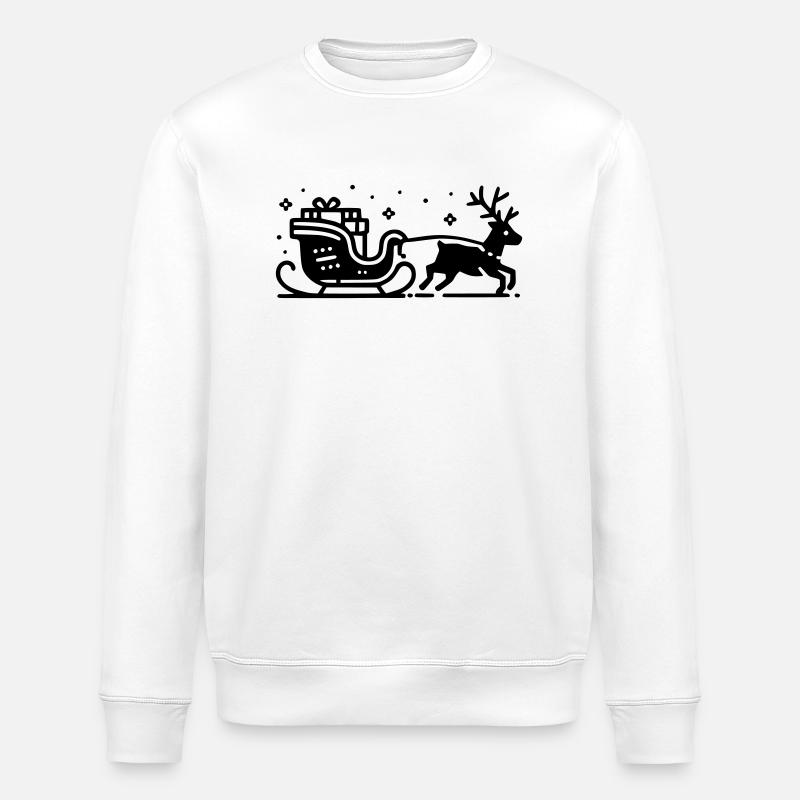 Rentier Schlitten - Stanley/Stella Unisex Bio-Sweatshirt ROLLER - Weiß