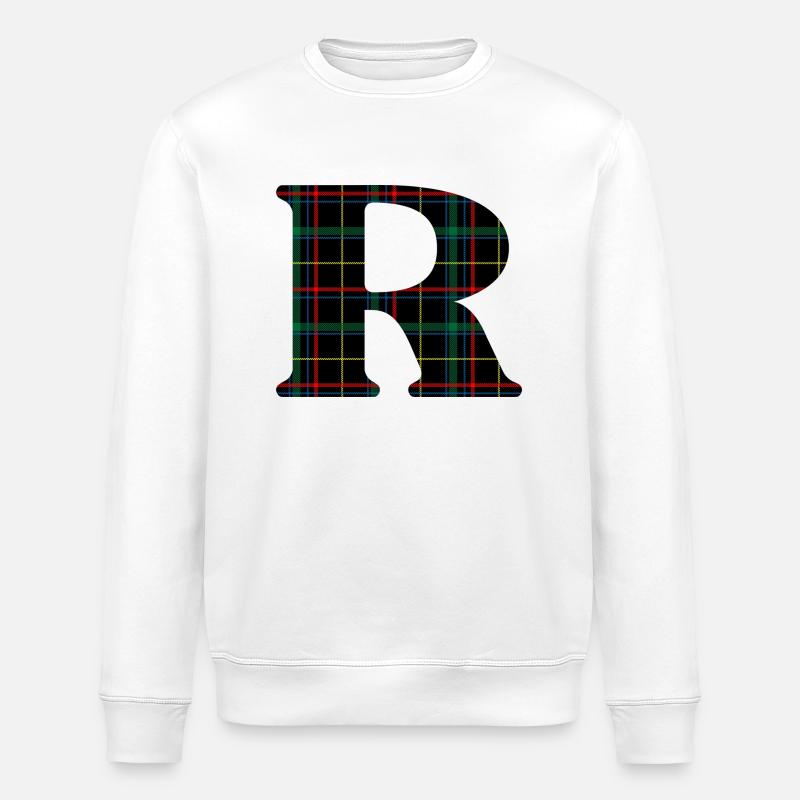 Monogramm r Schottischer Tartan - Stanley/Stella Unisex Bio-Sweatshirt ROLLER - Weiß