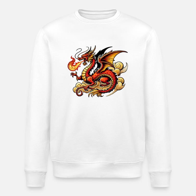 Dragon de Chine - Sweat bio ROLLER Stanley/Stella Unisexe - blanc