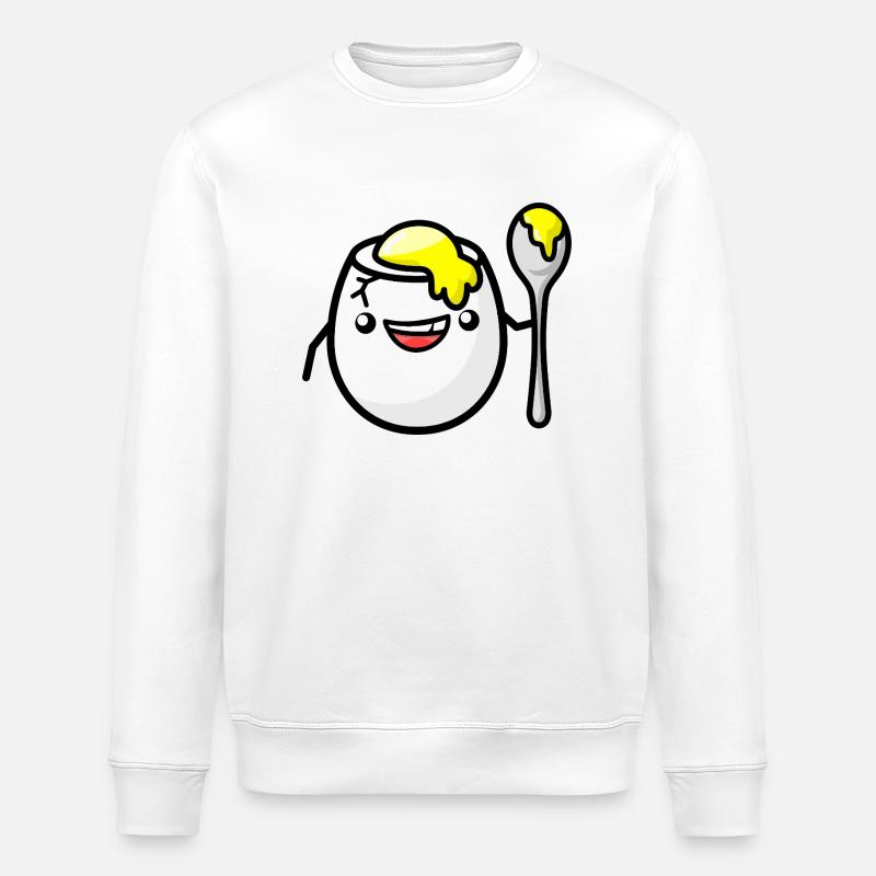 frühstücksei beim frisieren - Stanley/Stella Unisex Bio-Sweatshirt ROLLER - Weiß