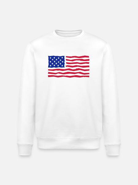 Stars And Stripes / Flagge / Flag - Stanley/Stella ROLLER Unisex Organic Sweatshirt - white