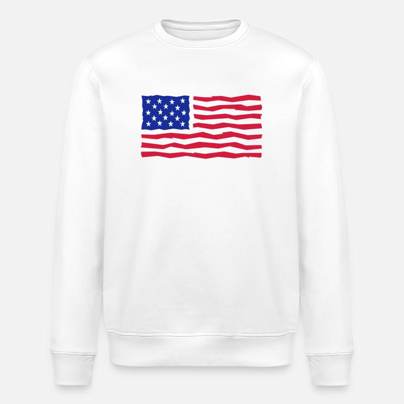 Stars And Stripes / Flag / Drapeau - Sweat bio ROLLER Stanley/Stella Unisexe - blanc