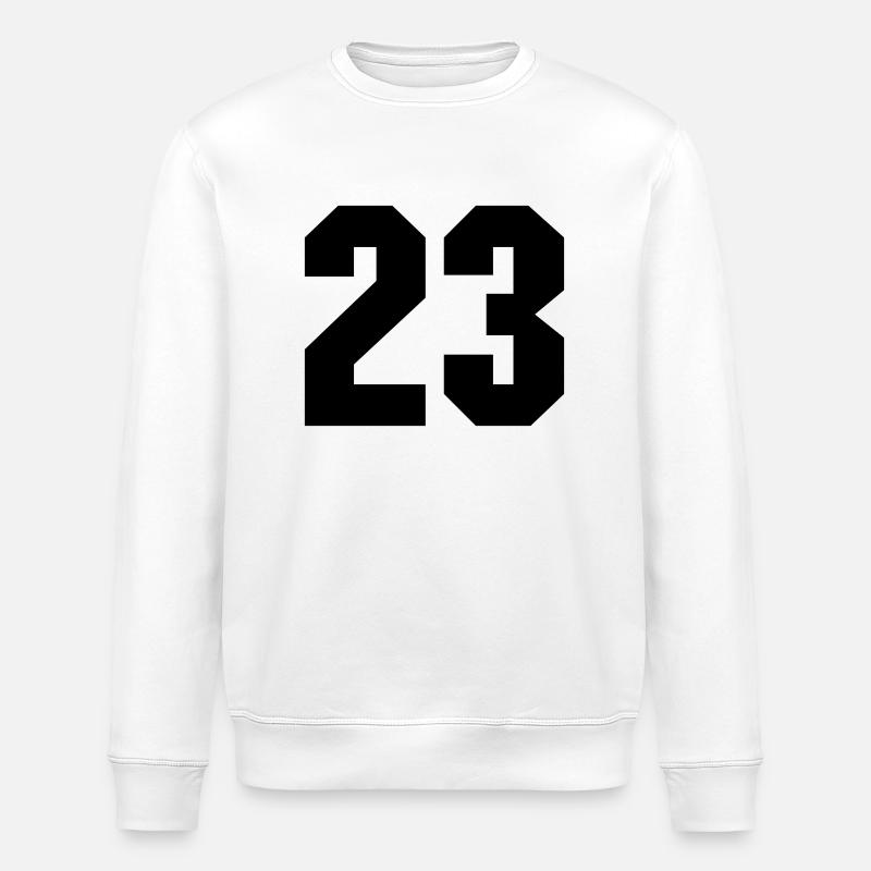 Ziffer Zahl Nummer 23 - Stanley/Stella Unisex Bio-Sweatshirt ROLLER - Weiß