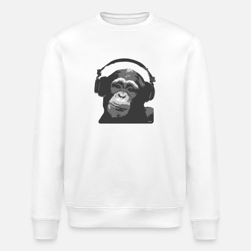 DJ MONKEY by wam - Stanley/Stella ROLLER Unisex Organic Sweatshirt - white